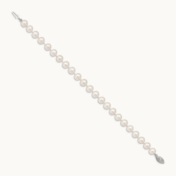 WG 7- White Freshwater Cultured Pearl 8.25in Bracelet, 8mm, 14K