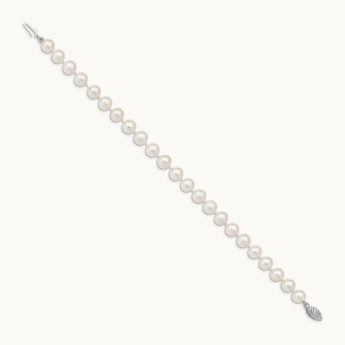 WG 7- White Freshwater Cultured Pearl 8.25in Bracelet, 8mm, 14K