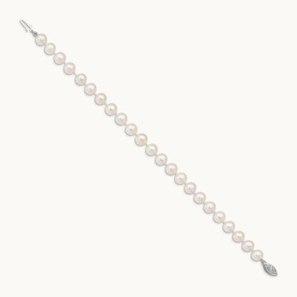 WG 7- White Freshwater Cultured Pearl 8.25in Bracelet, 8mm, 14K