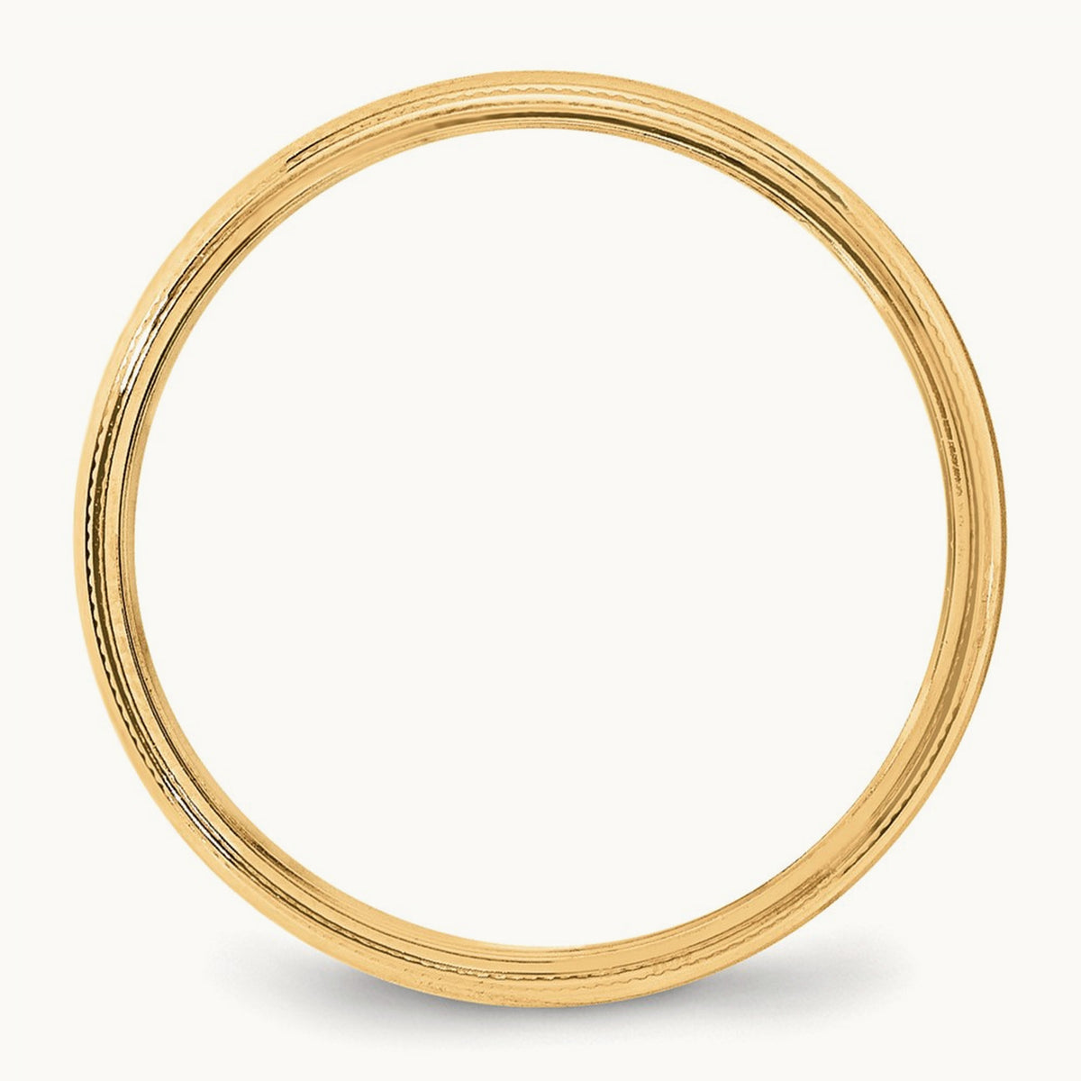 Lightweight Milgrain Half Round Band, 4mm, 10K Yellow Gold