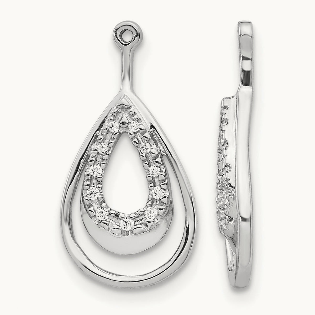 Teardrop Earring Jackets, 0.05 ct tw Lab-Grown Diamond
