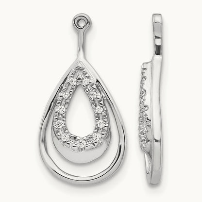 Teardrop Earring Jackets, 0.05 ct tw Lab-Grown Diamond
