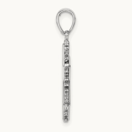 Polished Snowflake Pendant — 14K White Gold