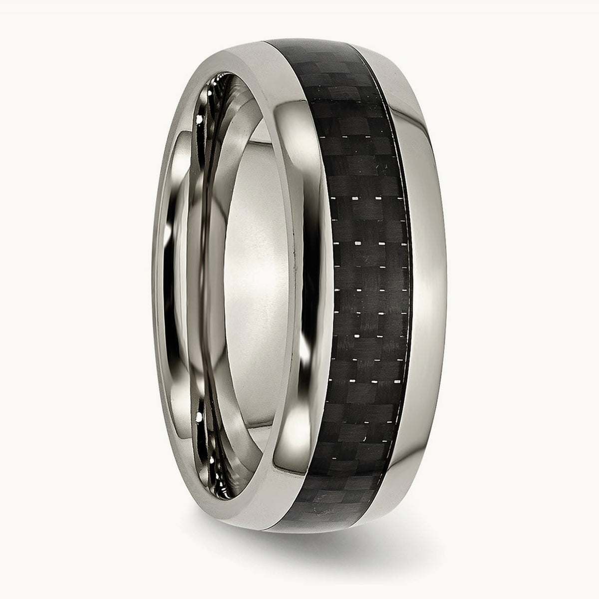 Cobalt Polished Black Carbon Fiber Inlay Band — 13