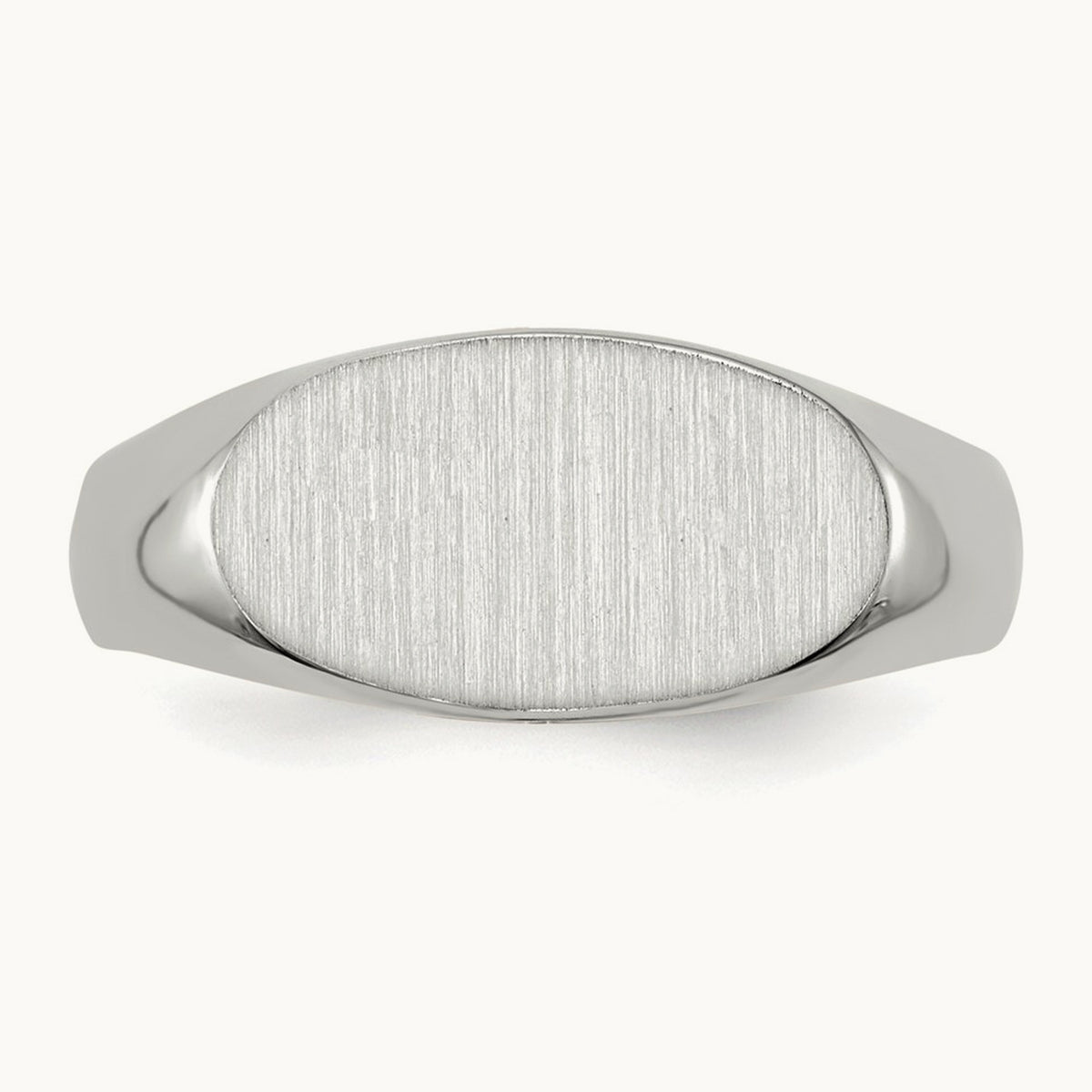13.5x7. Open Back Signet Ring, 5mm, 14K White Gold