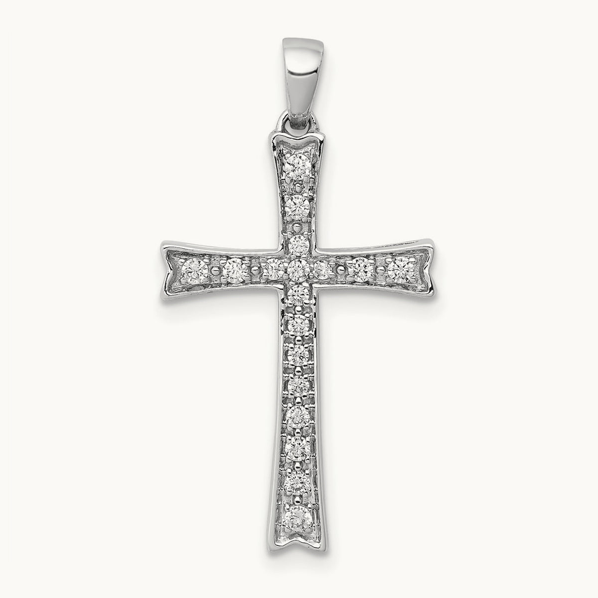 1/5ct. Diamond Cross Pendant — 14K White Gold