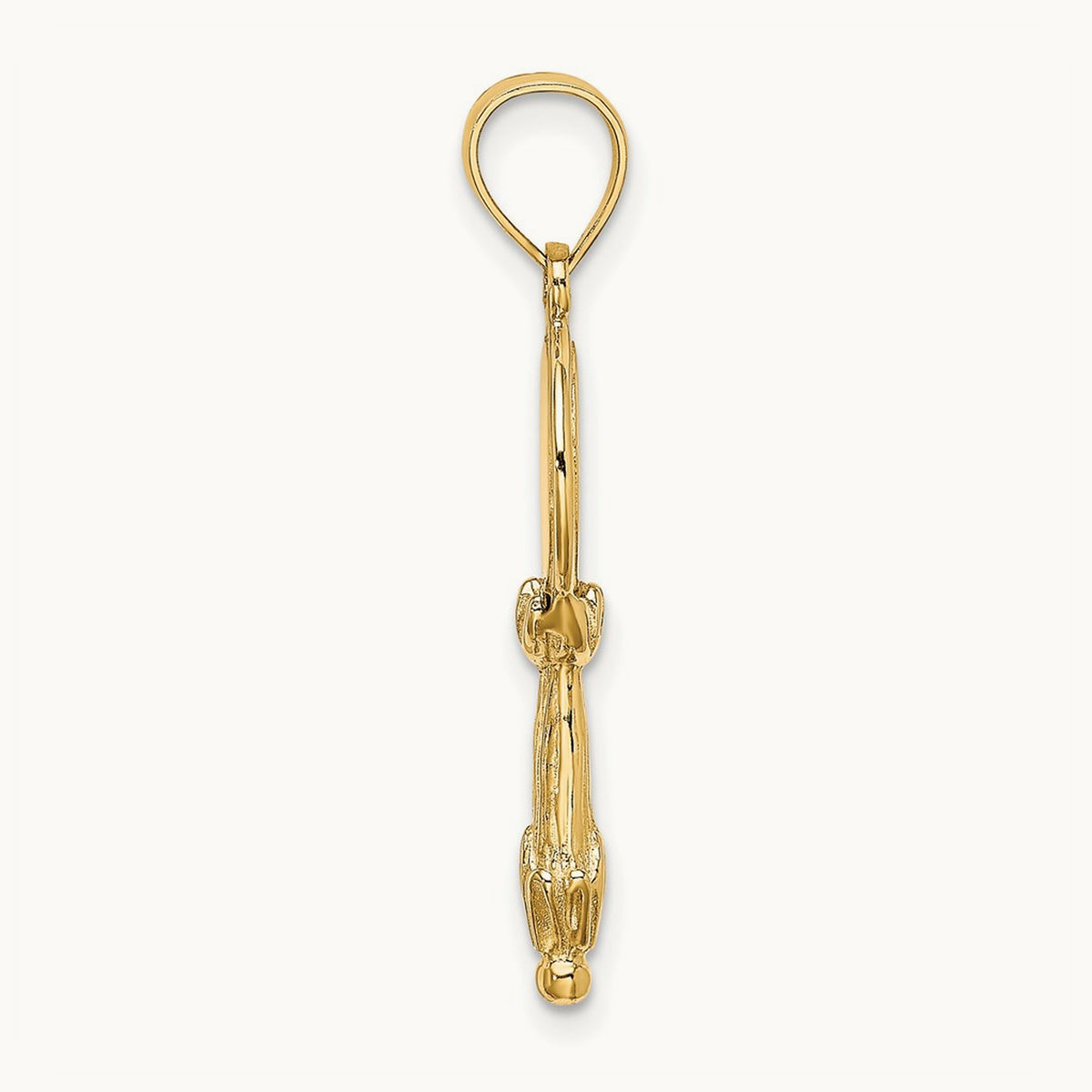 3-D Hand Mirror Charm, 14K