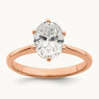 Polish 1 1/2ct Oval Leaf Design Semi-Mount Dia Ring, 14K Rose
