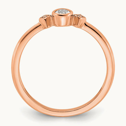 Petite Pear Complete Diamond Ring — 14K Rose Gold, 7