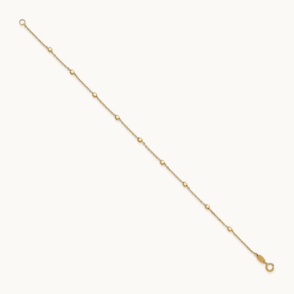 Polished Cube Stations Bracelet — 14K Yellow Gold