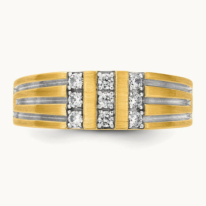 Setting: with White Rhodium IB Goodman Men's Diamond Ring Mounting, 14K Gold — 14K Yellow Gold
