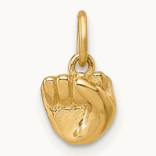 American Sign Language Alphabet Fingerspelling Sign S Pendant, 14K