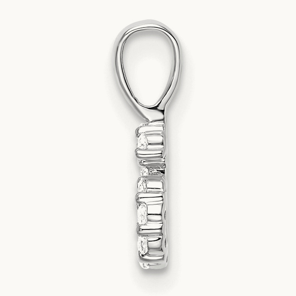 Diamond Number 6 Pendant — 14K White Gold, 12.85mm