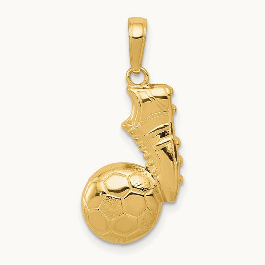 Soccer Ball and Shoe Pendant, 14K