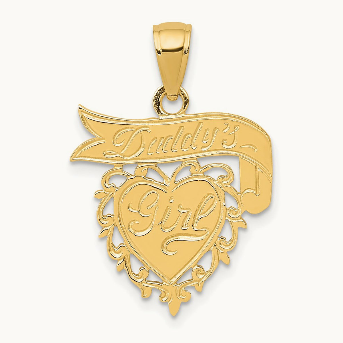 DADDYS GIRL Heart Pendant, 14K