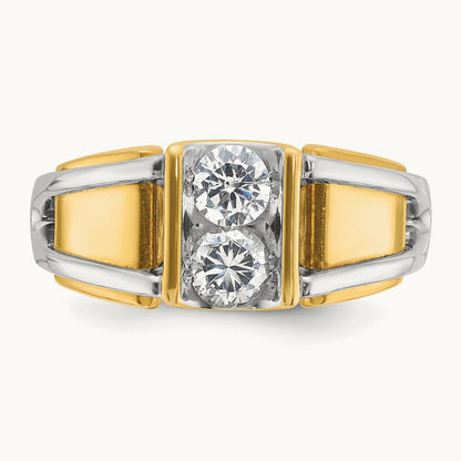 IBGoodman Men's Diamond Complete Ring, 14K Two-tone