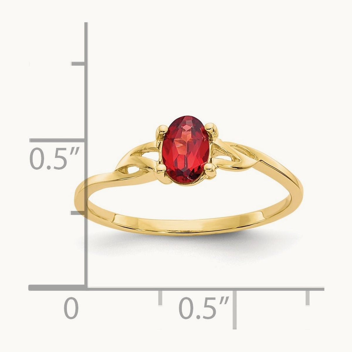 Garnet Birthstone Ring, 14K