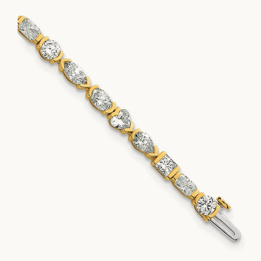 Half Bezel Set Tennis Bracelet, 7.25 ct tw Lab-Grown Diamond