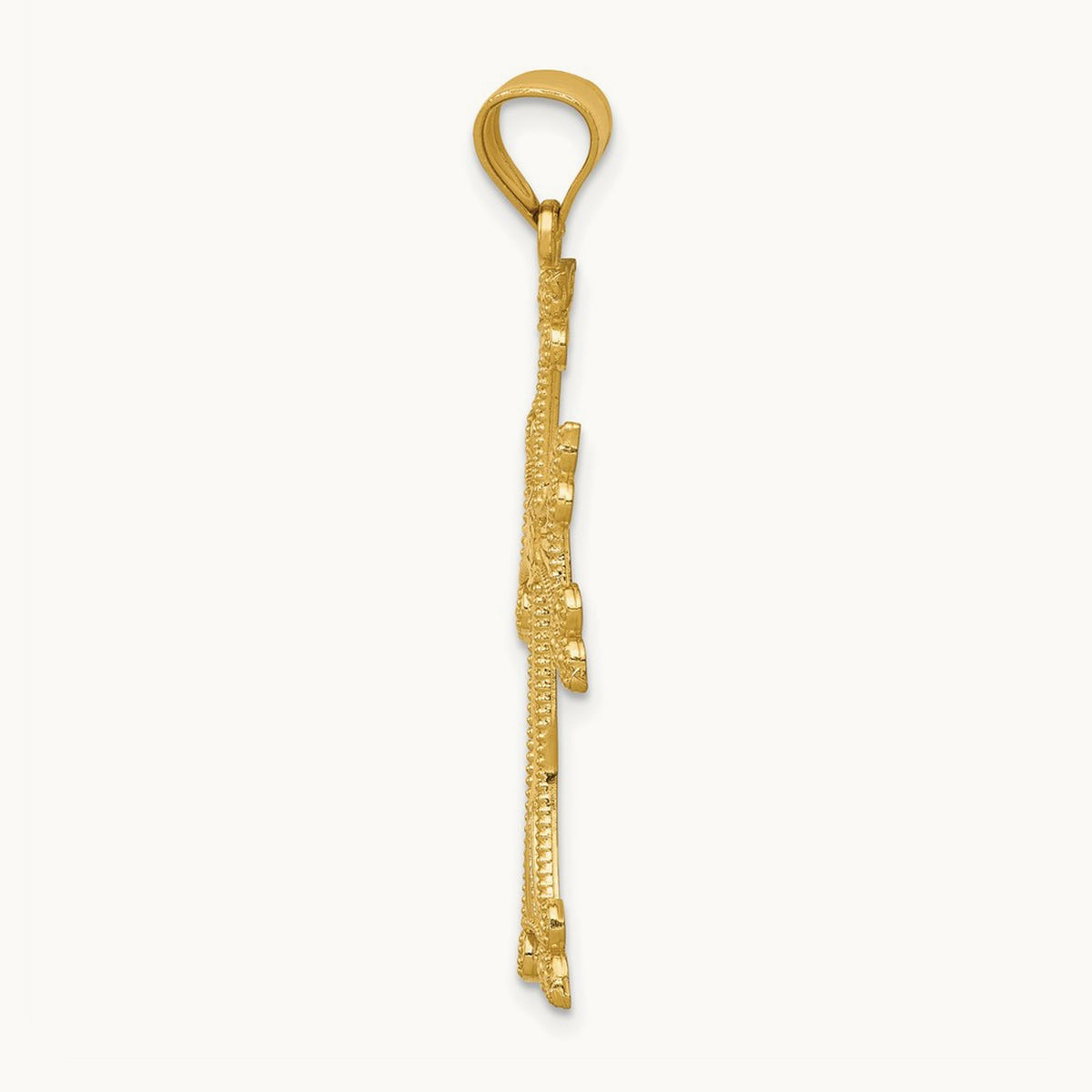 Diamond-cut Fancy Cross Pendant, 14K