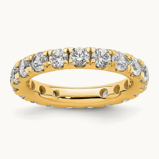 Polished U Shared Prong Diamond Eternity Band, 2.00 ct tw — 14K Yellow Gold