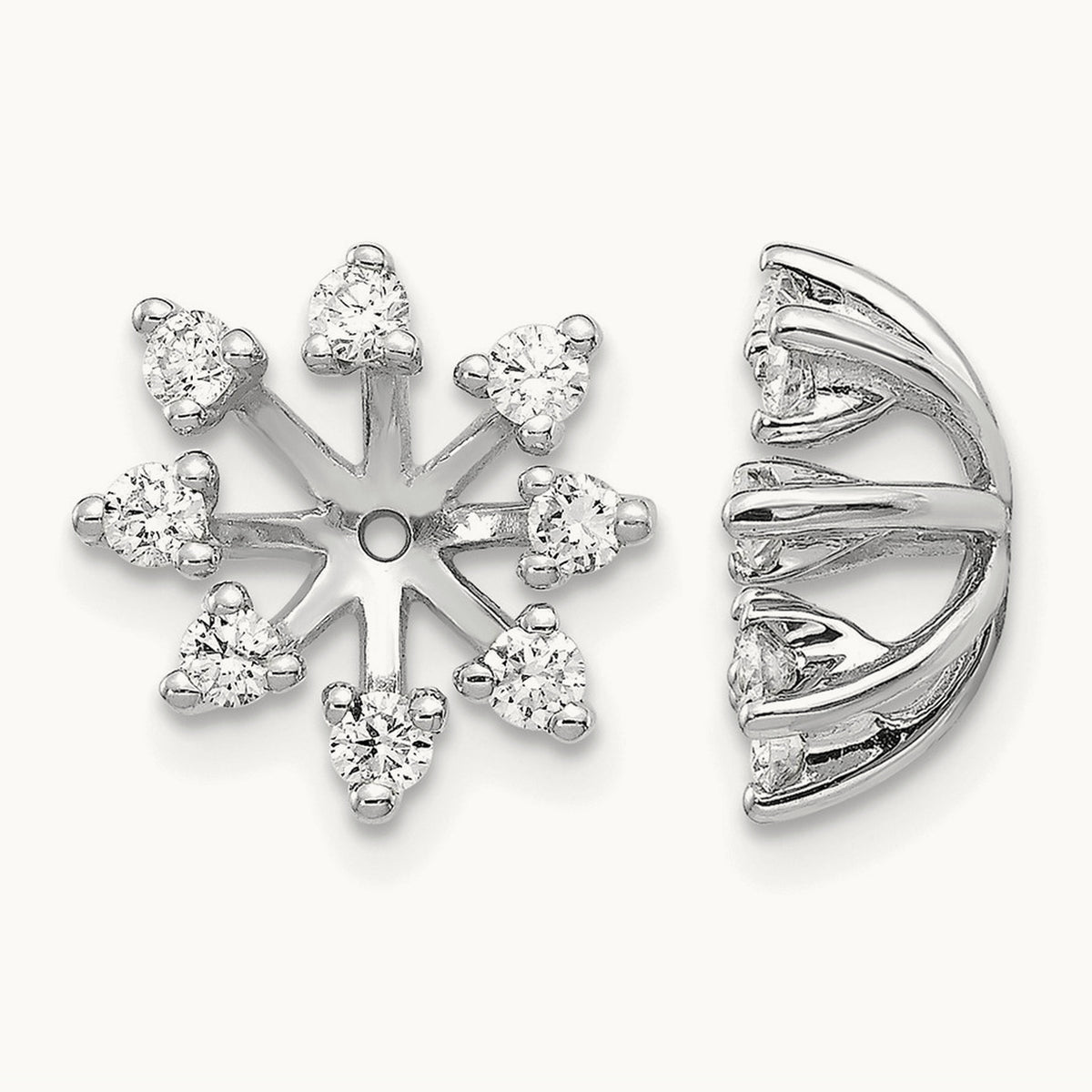 AA Fancy Diamond Earring Jacket, 14K White Gold