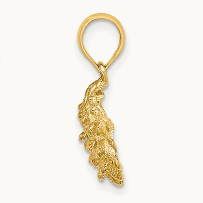 Textured Oyster Shell Charm — 17mm