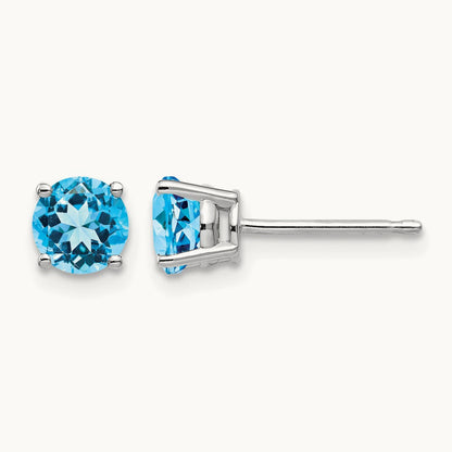 Round Earring Mounting, 5mm, 14K White Gold