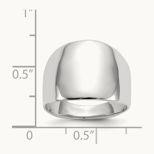Polished Dome Ring, 14K White Gold