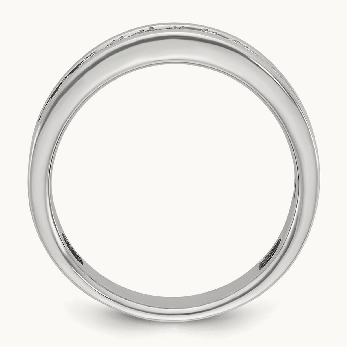 IBGoodman Men's Polished Square 11-Stone Diamond Ring, 14K White Gold