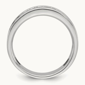 IBGoodman Men's Polished Square 11-Stone Diamond Ring, 14K White Gold