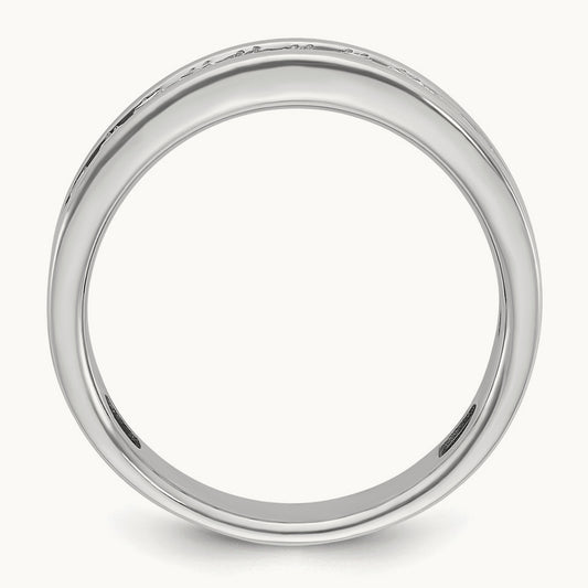 IBGoodman Men's Polished Square 11-Stone Diamond Ring, 14K White Gold