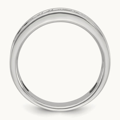 IBGoodman Men's Polished Square 11-Stone Diamond Ring, 14K White Gold