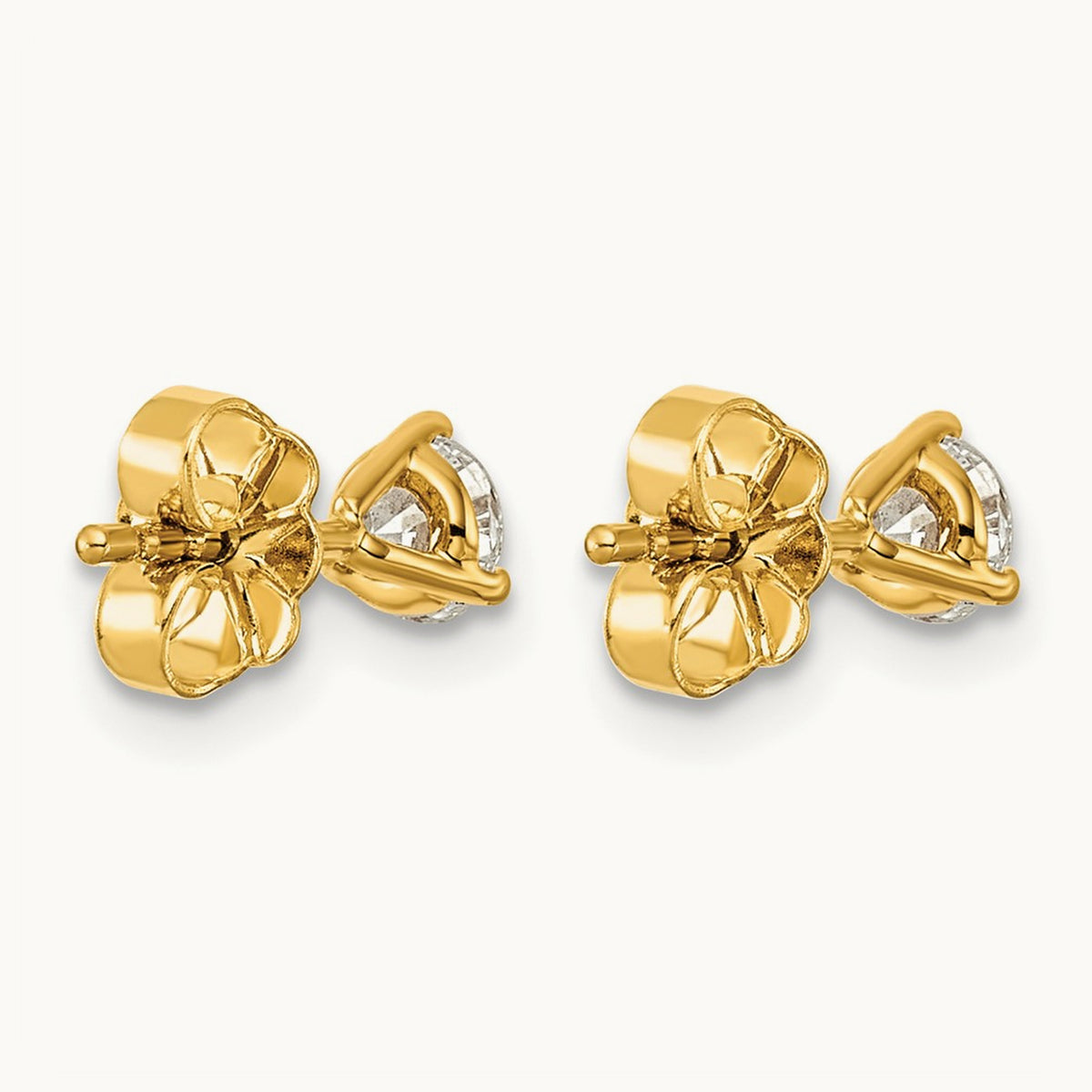 Round Stud Earrings, 0.10-6.00 ct tw Lab-Grown Diamond — 1/2 ct, 14K Yellow Gold