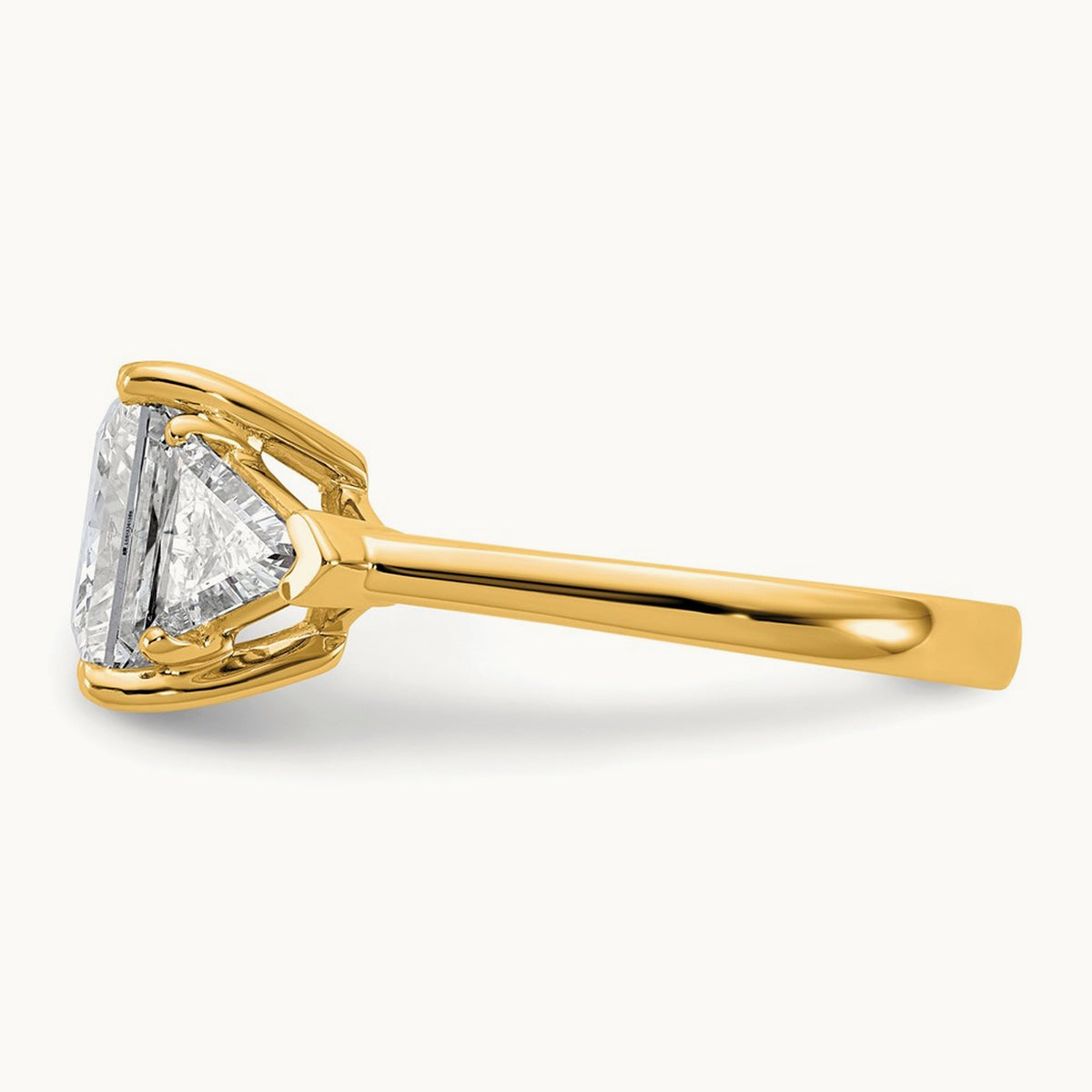 Princess/Trillion Engagement Ring, 1.50-4.00 ct tw Lab-Grown Diamond — 4 1/8 ct, 14K Yellow Gold