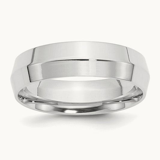 SS Knife Edge Comfort Fit Band, 6mm