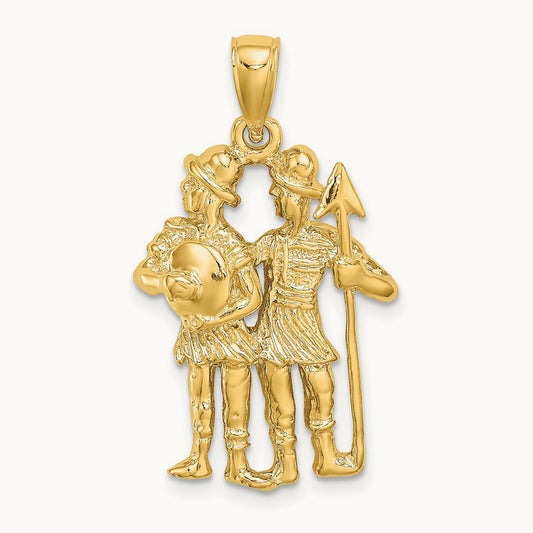 Large Gemini Zodiac Charm, 14K
