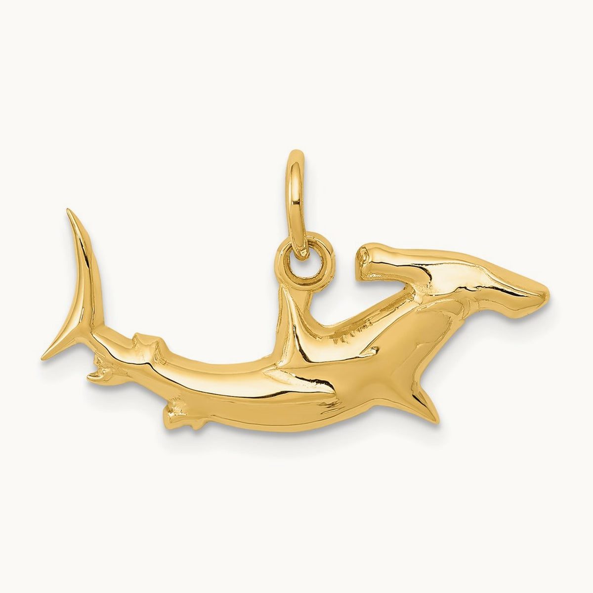 Hammerhead Shark Charm, 14K