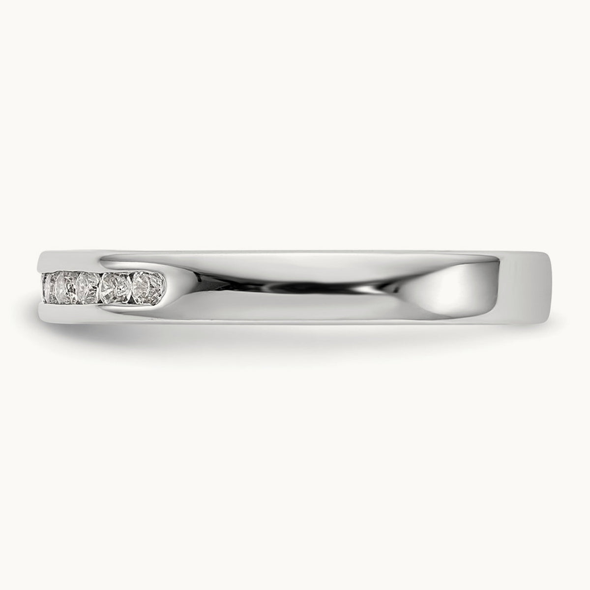 7-Stone Diamond Channel Band, 14K White Gold