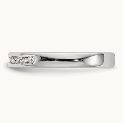 7-Stone Diamond Channel Band, 14K White Gold