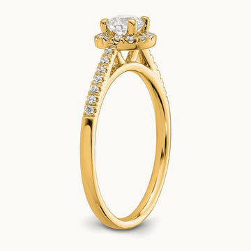Round Semi-Mount Halo Engagement Ring, 0.15-0.50 ct tw — 1/6 ct, 14K Yellow Gold