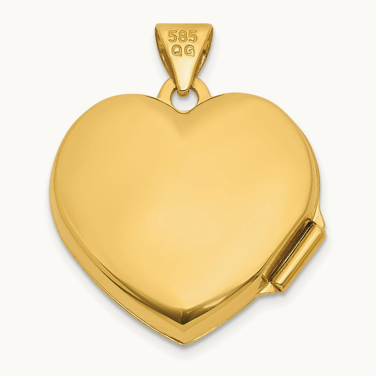 Polished Lab Created Ruby Heart Locket, 18mm, 14K with White Rhodium