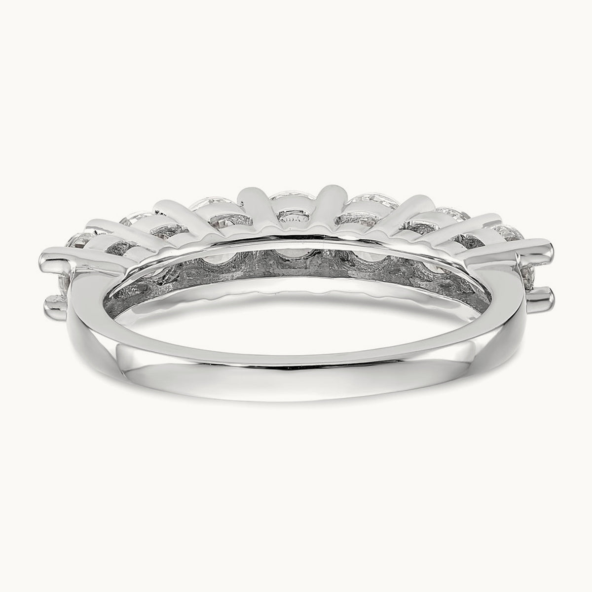 7-Stone Diamond Band, 14K White Gold