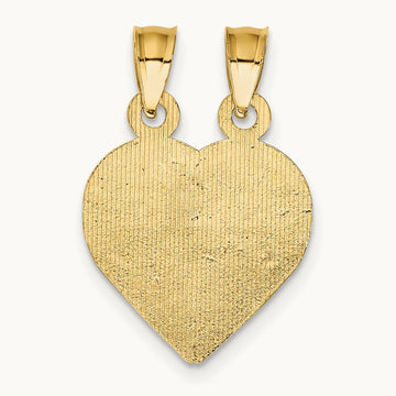 BOY/GIRL FRIEND Break-apart Heart Charm, 14K