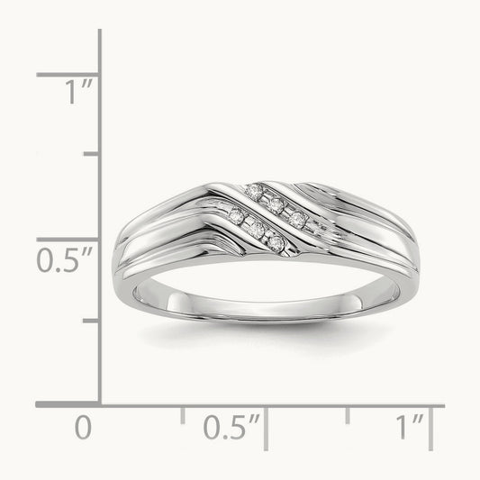 Diamond Mens Ring, 14K White Gold