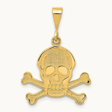 Skull and Bones Pendant, 14K