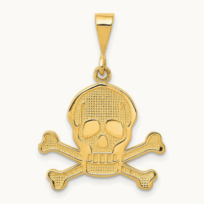 Skull and Bones Pendant, 14K