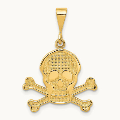 Skull and Bones Pendant, 14K