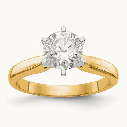 5/8ct. Medium-Wt Airline Half-Round 6-Prong Mounting, 14K Two-tone