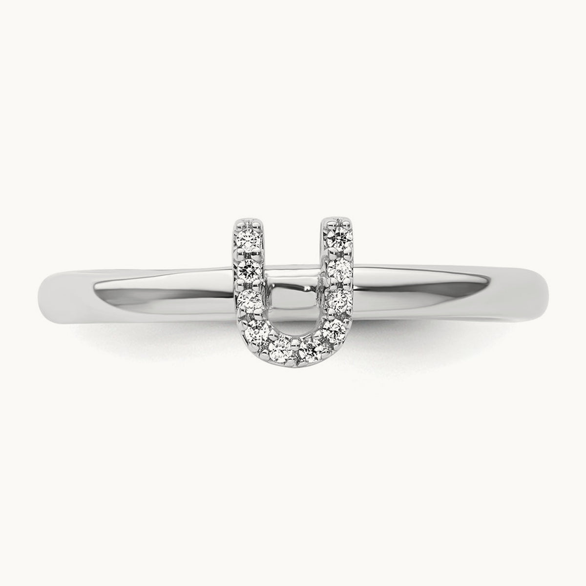 Stackable Diamond Ring — 14K White Gold, U