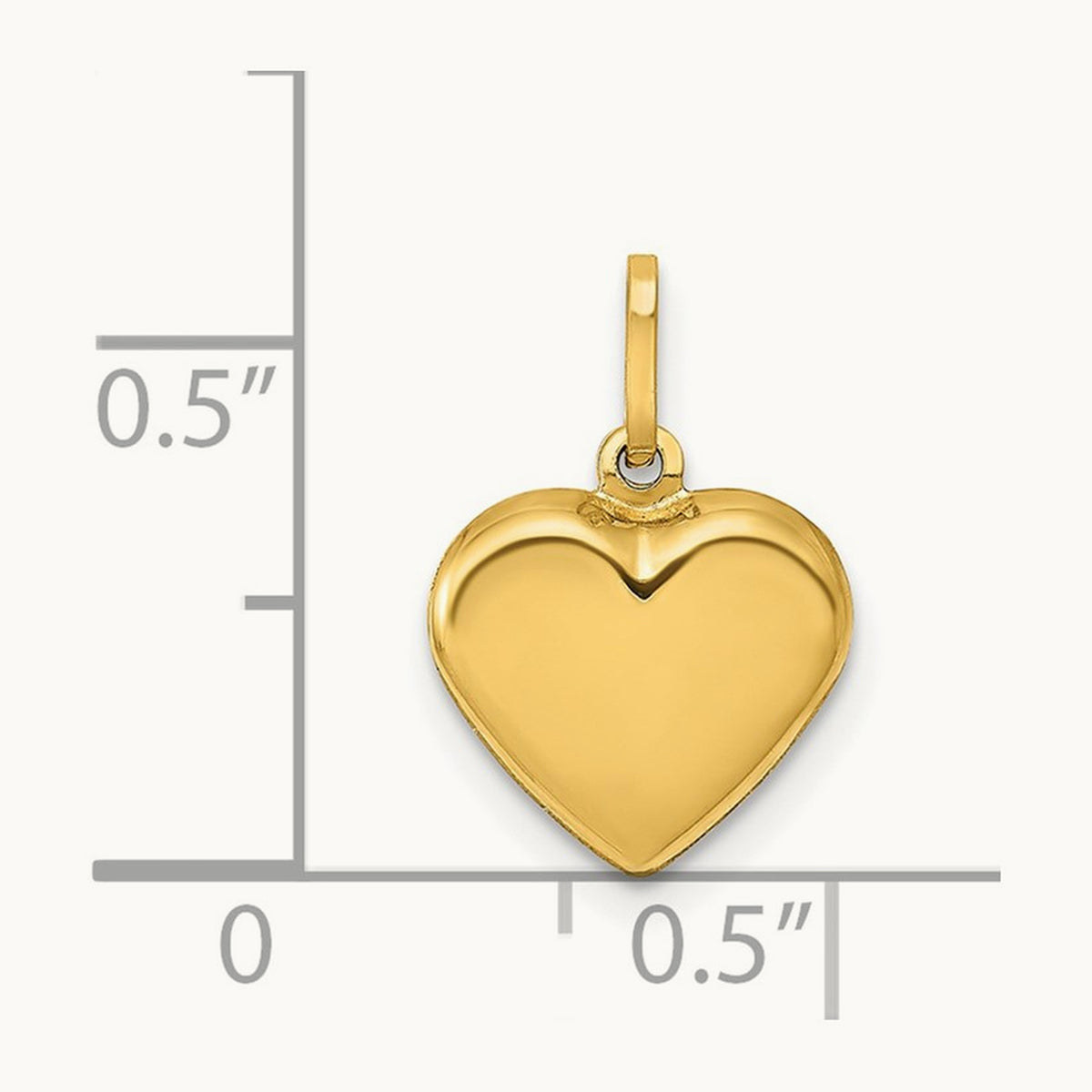 Polished 3-D Heart Pendant — 14K Yellow Gold